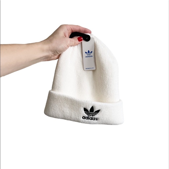 adidas Accessories - New ADIDAS ORIGINALS Trefoil Beanie White Cream OS